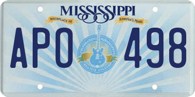 MS license plate APO498