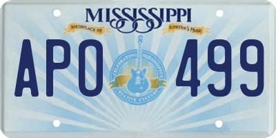 MS license plate APO499