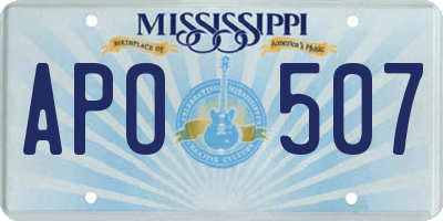 MS license plate APO507