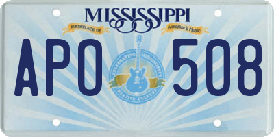 MS license plate APO508