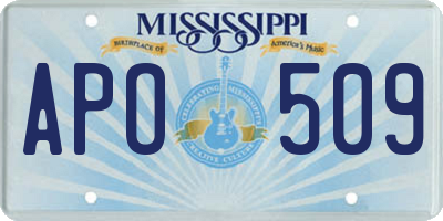 MS license plate APO509