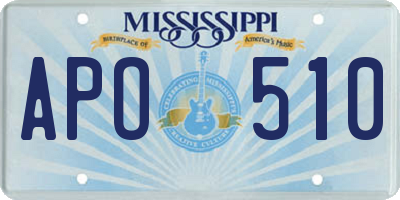 MS license plate APO510