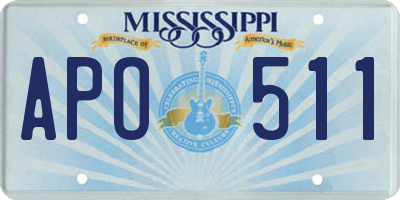 MS license plate APO511