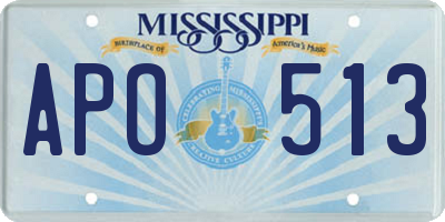 MS license plate APO513