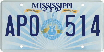 MS license plate APO514