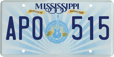 MS license plate APO515