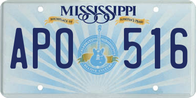 MS license plate APO516