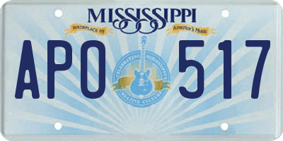 MS license plate APO517