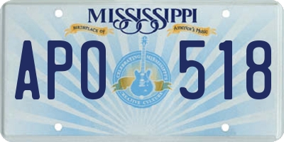 MS license plate APO518