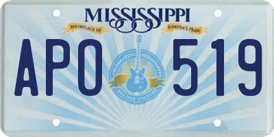 MS license plate APO519
