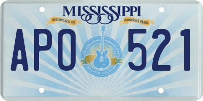 MS license plate APO521