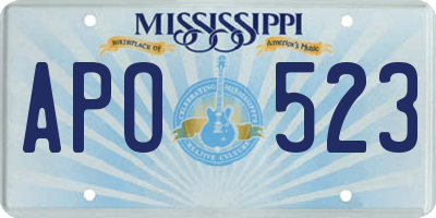 MS license plate APO523