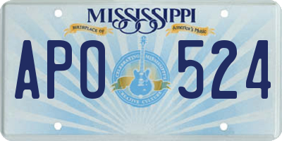 MS license plate APO524