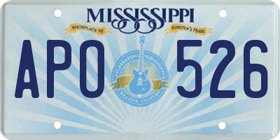 MS license plate APO526