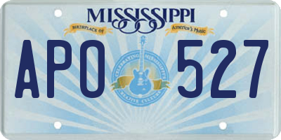 MS license plate APO527
