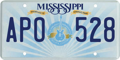 MS license plate APO528