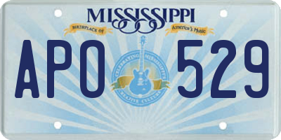 MS license plate APO529