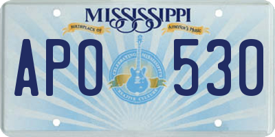 MS license plate APO530