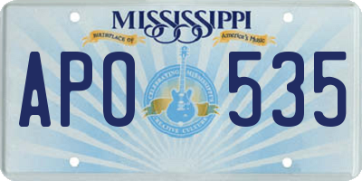 MS license plate APO535