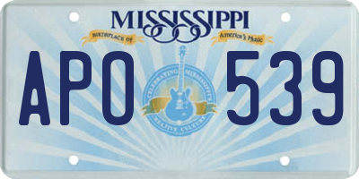 MS license plate APO539