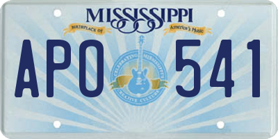 MS license plate APO541