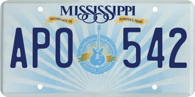 MS license plate APO542