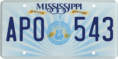 MS license plate APO543