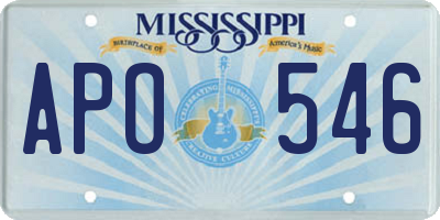 MS license plate APO546