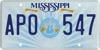 MS license plate APO547
