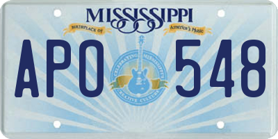 MS license plate APO548