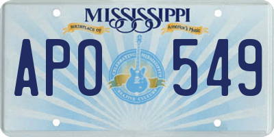 MS license plate APO549