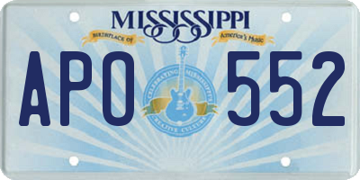 MS license plate APO552