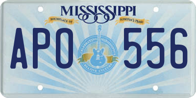 MS license plate APO556