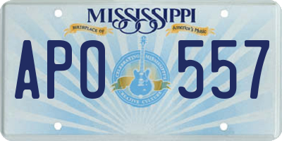 MS license plate APO557