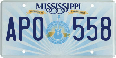 MS license plate APO558