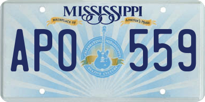 MS license plate APO559