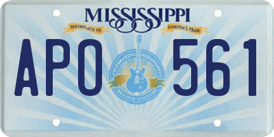 MS license plate APO561