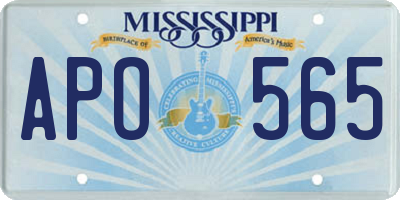 MS license plate APO565
