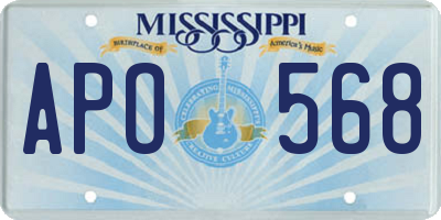 MS license plate APO568