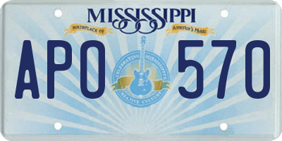 MS license plate APO570