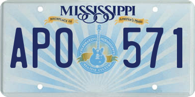 MS license plate APO571