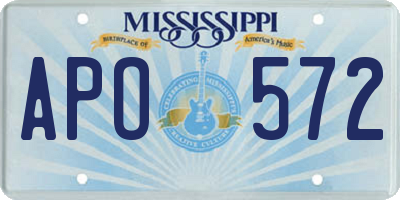 MS license plate APO572