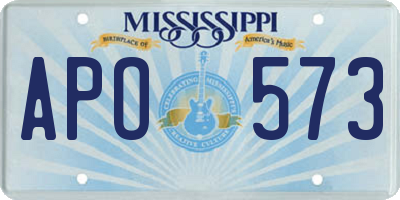 MS license plate APO573