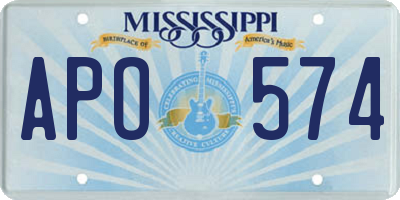 MS license plate APO574