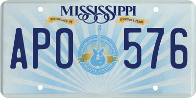 MS license plate APO576