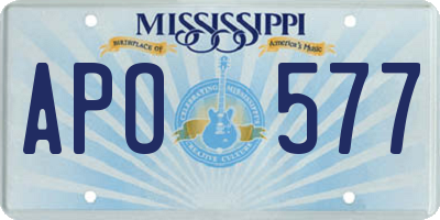 MS license plate APO577