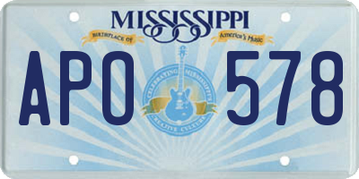 MS license plate APO578