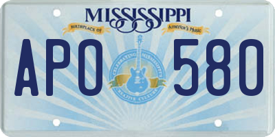 MS license plate APO580