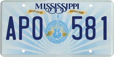 MS license plate APO581