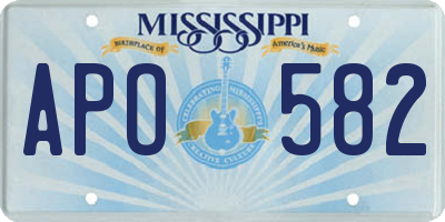 MS license plate APO582